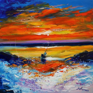 Beached boat Columba's Beach Iona 30x30 Beached boat Columba's Beach Iona 30x30
